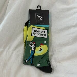 Golfing Themed Socks - Green and Black